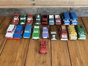 Vintage Tootsie Toys Lot of 19 Die Cast Vehicles 1969 1970 Van Pickup Jeep Car