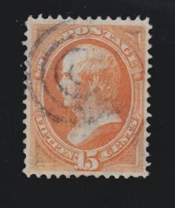 US 141 15c Webster Banknote Used H Grill w/ Target Cancel & PF Cert VF SCV $1500 - Picture 1 of 3