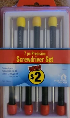 HELPING HAND 7 Pc Precision Screwdriver Set Phillips & Slotted NIB - Image 1 of 4