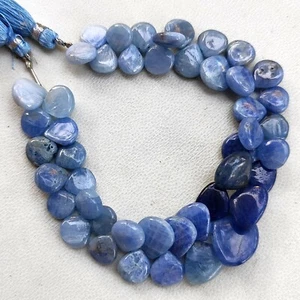 Natural Blue Sapphire Gemstone 9 to 14mm size Smooth Heart Shape Beads 8" Strand - Picture 1 of 8