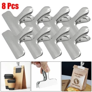 8pc/Set Metal Chip Bag Clips Stainless Steel Home Kitchen Food Snack Clips AU. - Picture 1 of 36