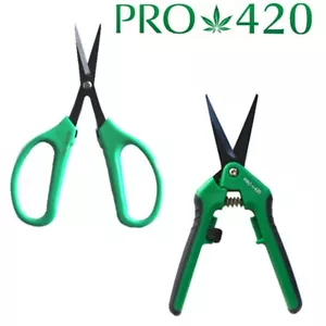 PRO 420 Bud Trimming Scissors-2 PACK-Spring Loaded & Bonsai Scissors for Harvest - Picture 1 of 9
