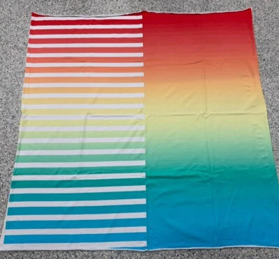 Panel French Terry FT Knit Fabric Apparel Ombré And Stripes Blue, Green, Yellow - Image 1 of 4