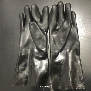 13 1/2" SCHWARZE UNTERARMLANGE STULPENHANDSCHUHE MIT STOFFFUTTER FALLE FARM - Bild 1 von 3