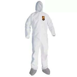 Confezione 25 Tute Kleenguard Traspiranti con Cappuccio 48974 A45 Tessuto XL Bianco - Foto 1 di 7