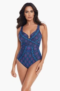 Miraclesuit Danube Bleu Crisscross Escape One-Piece L143735 Size 12 - Picture 1 of 3