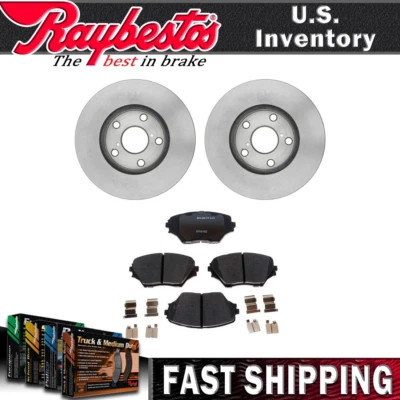 Rotores de freno delanteros y pastillas de freno de cerámica con herrajes para Toyota RAV4 2001-2005 Foto 1 de 4