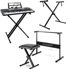 Double Braced Height Adjustable X Frame Music Piano Keyboard Stand & Bench Chair