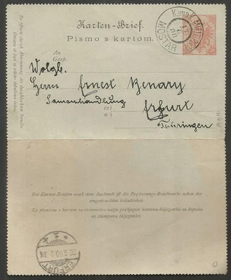 K. und K. MILIT. POST / MOSTAR, auf Karten-Brief 10 (H.) Nr. 6, Bosnien aus 1900 - Imagen 1 de 2