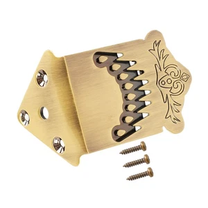 8 String Mandolin Tailpiece Feather Pattern Metal Bronze Color Mandolin - Picture 1 of 16