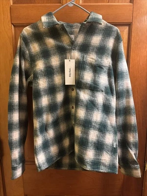 Camisa de franela a cuadros verde/blanco Rhythm manga larga para hombre talla pequeña nueva con etiquetas Foto 1 de 4
