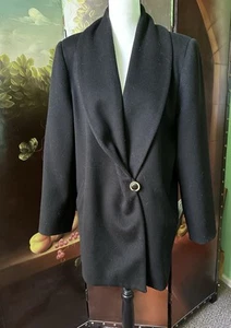 Chaqueta de Lana Vintage Estilo Grande Años 50 Negra Hombros Anchos - Imagen 1 de 7