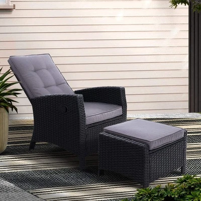 Gardeon Recliner Chair Sun lounge Wicker Lounger Outdoor Patio Furniture Adjusta - image 1 of 4