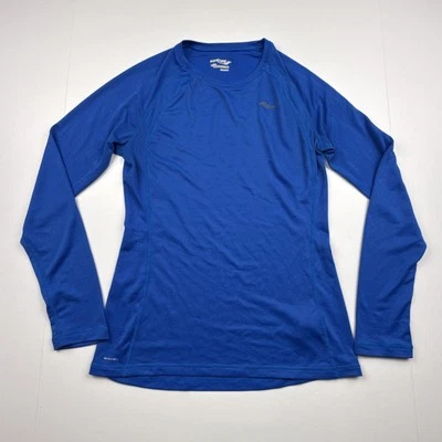 Camiseta deportiva ligera de manga larga azul mediana transparente Saucony para mujer Foto 1 de 4