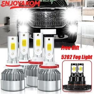 For GMC Sierra 1500 2007-2013 LED Headlight Kit High Low+Fog Light Bulbs 6x - Picture 1 of 11