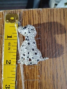 Ancienne rare broche en cristal Swarovski 101 chiot dalmate chien argent noir 2 - Photo 1 sur 7