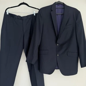 Tuta Ted Baker Endurance Uomo 40R Blu 100% Lana Jones Professionale 32x30 Pantaloni - Foto 1 di 18