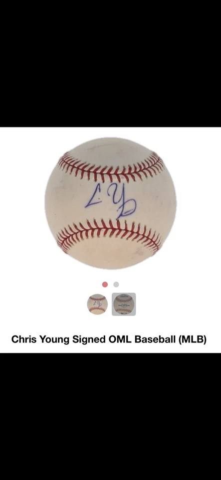 Béisbol OML firmado por Chris Young (MLB) Foto 1 de 1