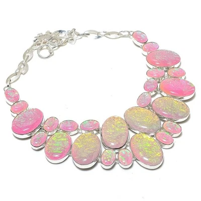 Australian Triplet Opal Gemstone 925 Sterling Silver Jewelry Necklace 18" U576 - Image 1 of 4