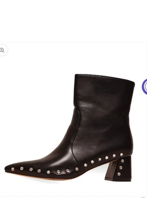 Botas Vaila Diana para mujer en negro con pedrería, cuero vegano, 14M, nuevas en caja Foto 1 de 4