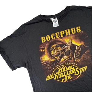 Hank Williams Jr T-Shirt Bocephus 2024 Tour Dates L Double Sided Black Concert - Picture 1 of 6