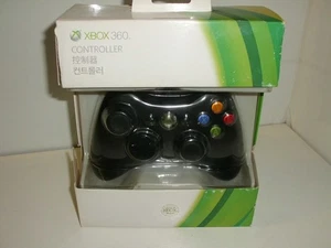 Official Microsoft Xbox 360 Wired Black Controller New Old Stock Genuine PC #11 - Picture 1 of 8
