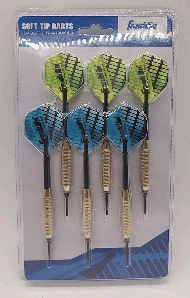 Paquete de 6 dardos Franklin Sports punta suave 18 g de acero recubierto de latón  Foto 1 de 4