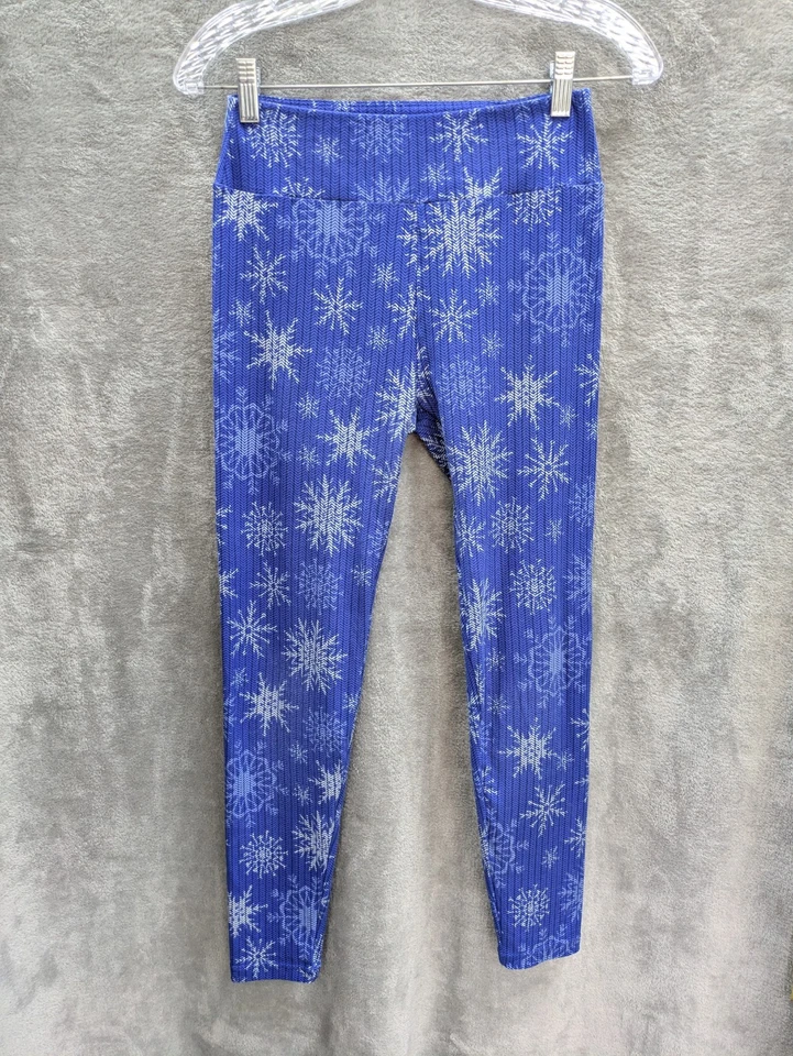 Leggings con estampado de copo de nieve para mujer talla única grande informales suaves Foto 1 de 4