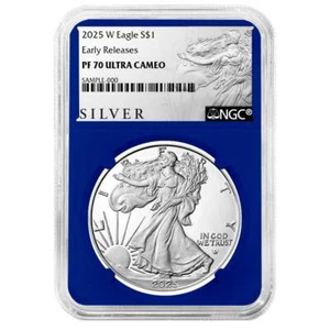 2025-W Proof $1 American Silver Eagle NGC PF70UC ER ALS Label Blue Core - Picture 1 of 2