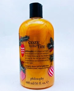 1 Philosophy COZY BY THE FIRE Shampoo Shower Gel Bath Wash Big 16 oz - Picture 1 of 2