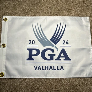 2024 PGA CHAMPIONSHIP VALHALLA PGA TOUR PIN FLAG W GROMMETS FREE SHIP AUTOGRAPHS - Picture 1 of 2