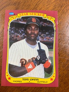1986 Fleer Sticker Tony Gwynn 50 Baseball Card Cardinals Newly Open From Pack
