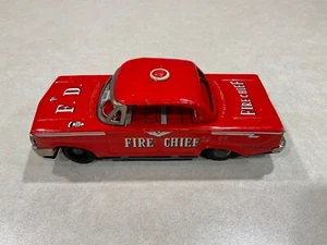Vintage Made in Japan Tin Litho Fire Chief Car Circa 1961 - Picture 1 of 7