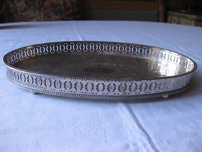 Sheffield Silver Plated On Copper  W.A Oval Gallery Tray 14  X 9  • 35£