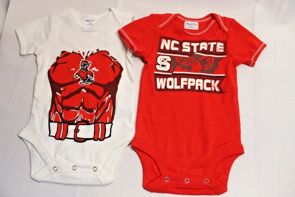 NWT Baby NC State Wolfpack red/white ProEdge 2 pack short sleeve bodysuits - Image 1 of 1