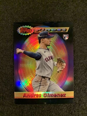 2021 Topps Finest Flashbacks Andres Gimenez Chrome Refractor /25 SP RC - Image 1 of 2