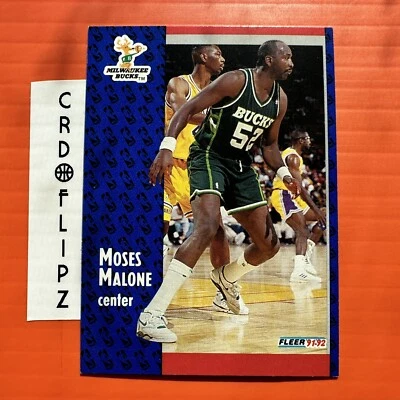 1991-92 Fleer #315 Moses Malone BUCKS - Image 1 of 2