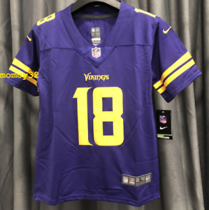 Vikings Justin Jefferson #18 Purple Color YOUTH Stitched Jersey Large Size
