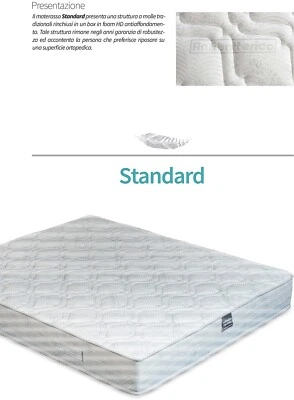 Materasso Standard matrimoniale singolo Molle Bonnel Memory Foam anallergico ort - Immagine 1 di 2