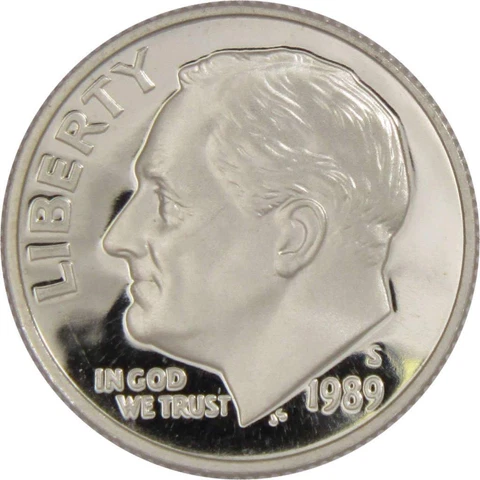1989 S Roosevelt Dime Choice Proof 10c US Coin Collectible Cover