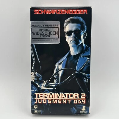 TERMINATOR 2 ACADEMY SCREENER VHS T2 WIDESCREEN SCHWARZENEGGER JAMES CAMERON HTF - Image 1 of 4