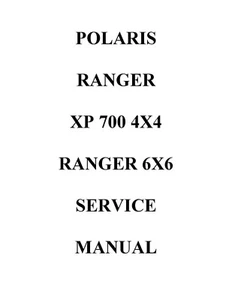 Printed Service Shop Repair Manual 2007 Polaris Ranger XP 700 EFI 4x4 6x6 - Picture 1 of 4