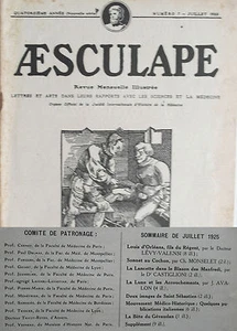 Aesculape n°7- 1925 : L'Art et la Médecine (Voir Sommaire Photo) - Imagen 1 de 3
