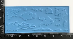 The Angel Company Ocean Fish Shells Cling Cushion 2770 Unmounted Rubber Stamps - Picture 1 of 2