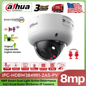 Dahua IPC-HDBW3849R1-ZAS-PV 8MP 5xZoom TiOC3.0 WizSense IP Camera POE 2-Way Talk - Picture 1 of 10