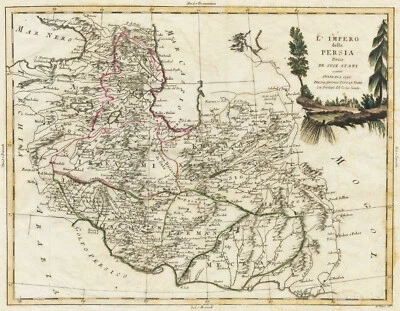 Mapa antiguo "L'Impero della Persia Diviso ne suoi Stati" (Irán) Zatta, 1796 Foto 1 de 4