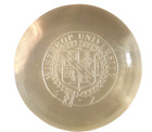 Winthrop University Seal Etched Paperweight Round Domed Clear Heavy Glass