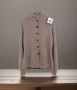 Cárdigan Suéter Vintage FOTRAMA Bolivia Hecho a Mano Alpaca Mujer Talla L Beige Botón - Imagen 1 de 11