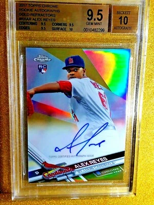 2017 Topps Chrome Alex Reyes Rookie Autograph Gold Refractor /50 RC BGS True Gem - Image 1 of 4