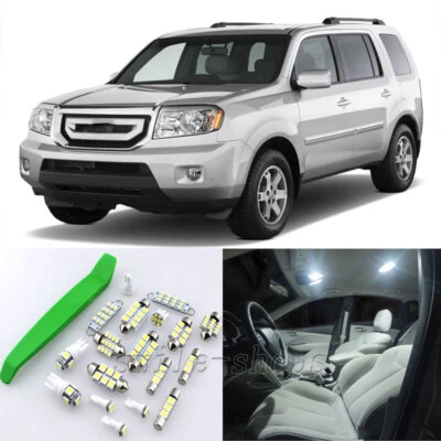 Kit de luces LED interiores 6000K blancas 12X para Honda Pilot 2009-2011 + herramienta gratuita Foto 1 de 4